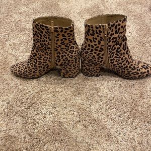 Leopard ankle boots size 7 1/2